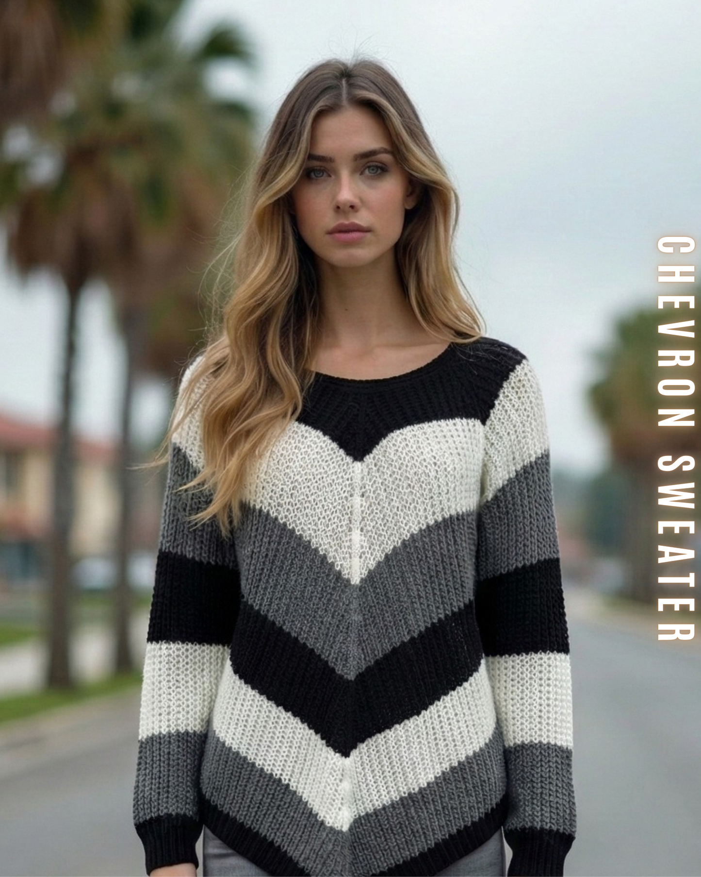 Chevron Strickpullover – V-Muster