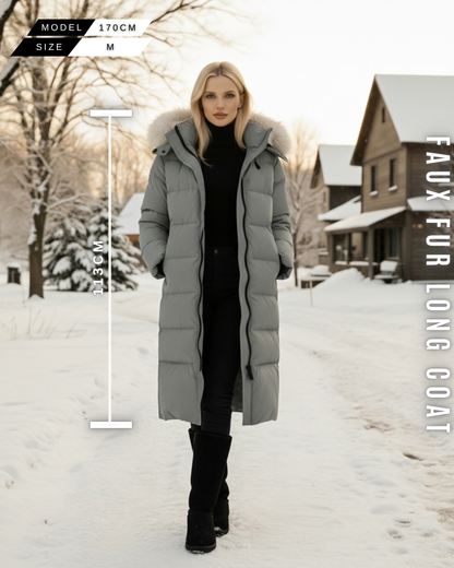 Langer Steppmantel "Arctic" - Kapuze