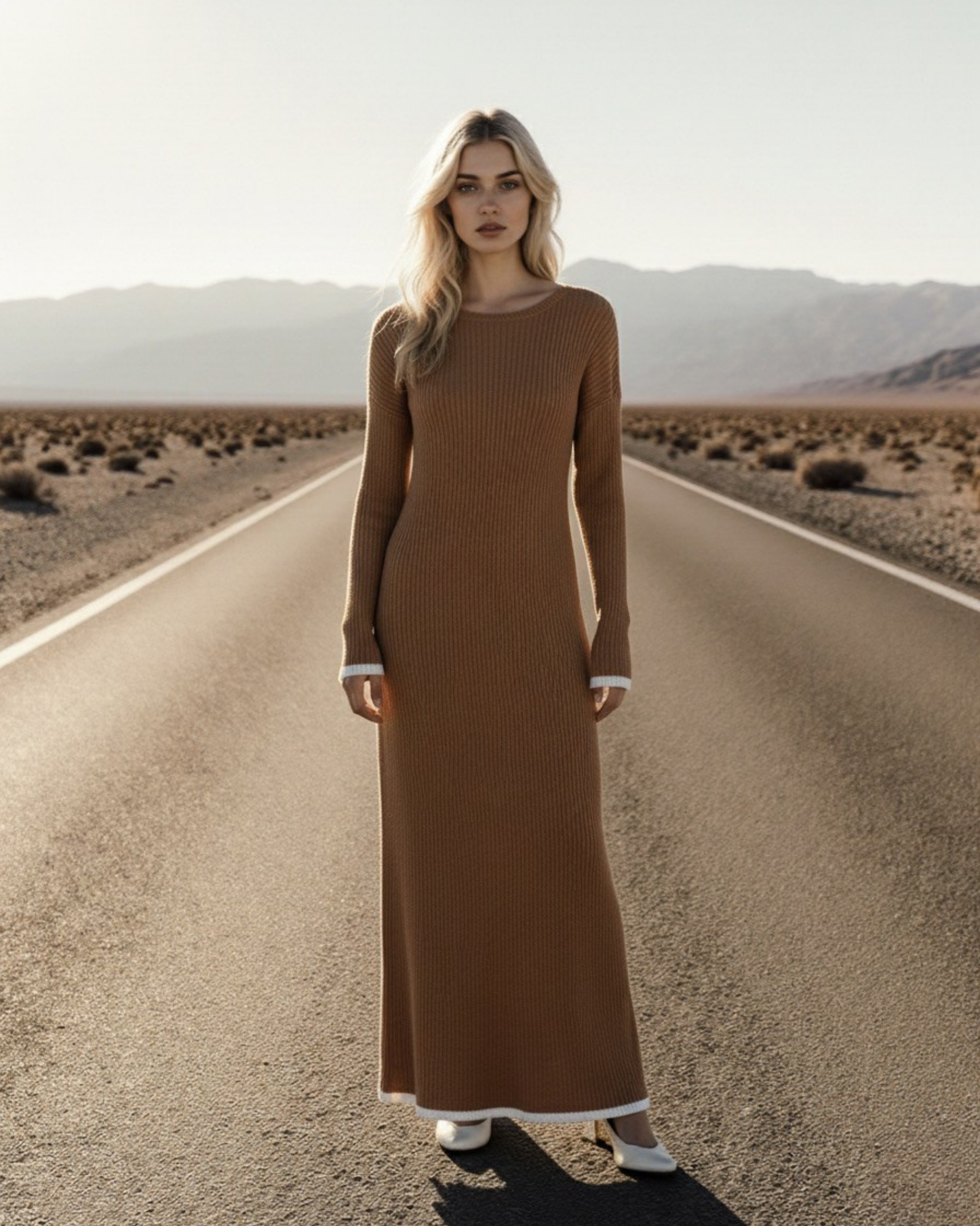 Elegantes Rippstrickkleid