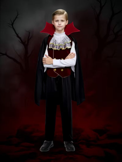 Vampirprinz Kostüm für Jungen – Dreiteiliges Set für | Halloween & Karneval