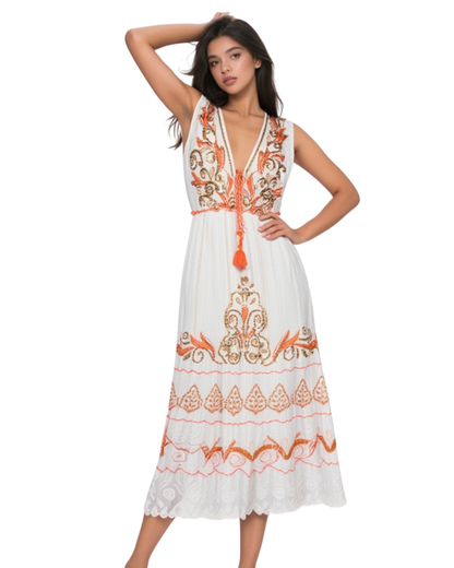 Boho-Maxikleid – Ärmellos