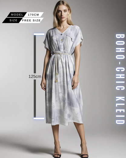 Boho-Chic Kleid mit Bindegürtel