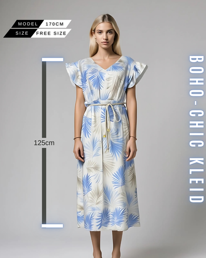 Boho-Kleid „Palmenblatt“ mit Bindegürtel