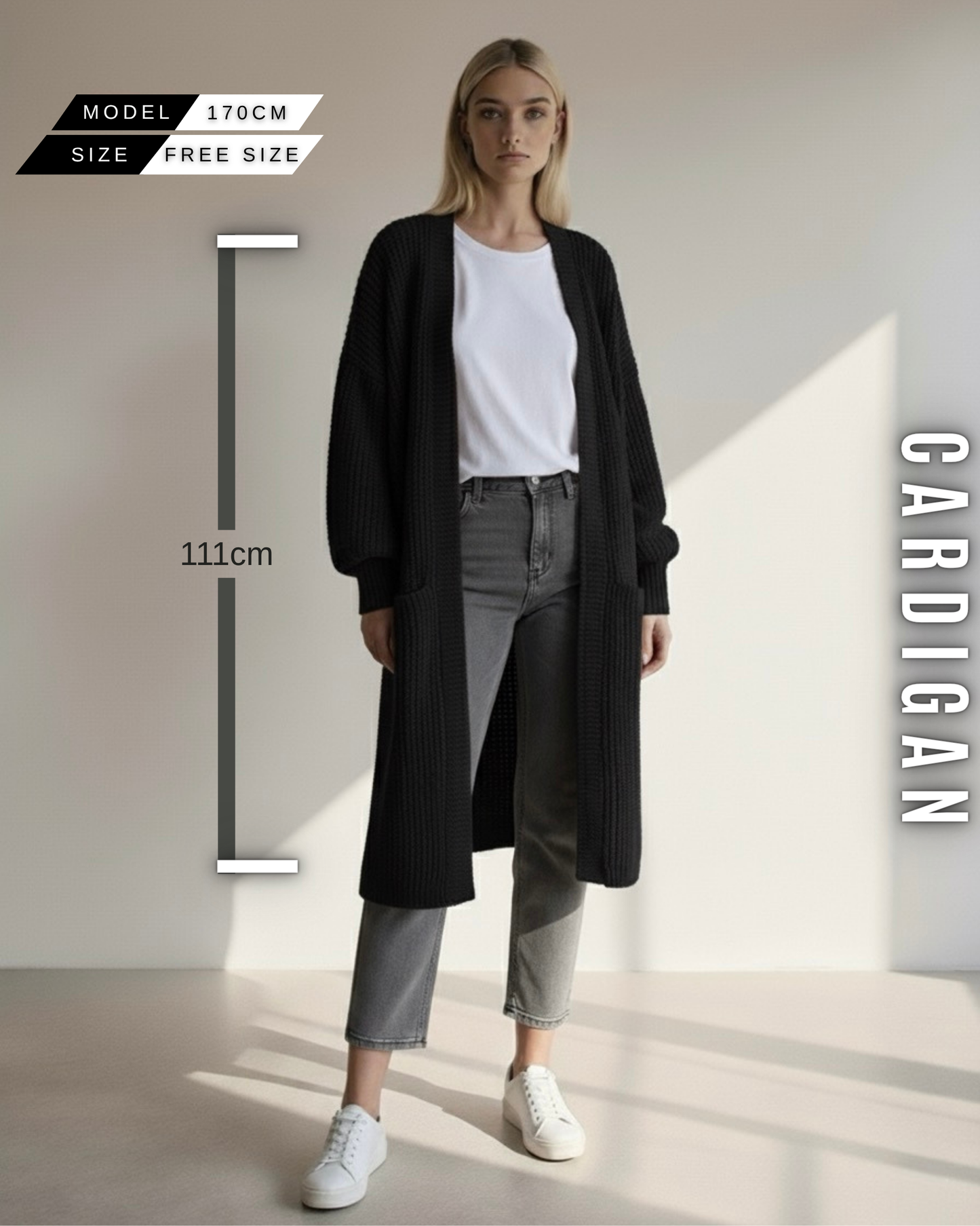 Langer Grobstrick Cardigan