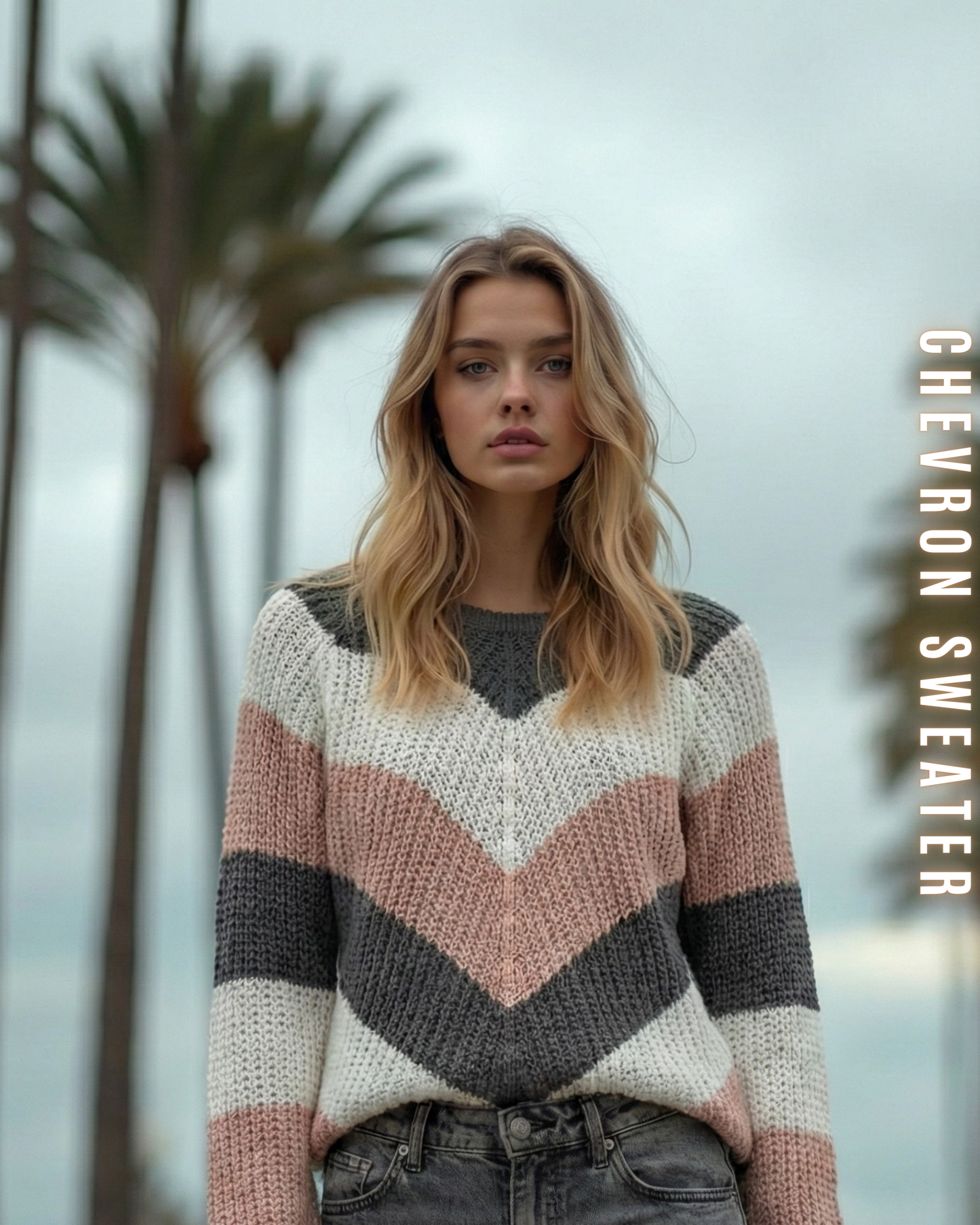 Chevron Strickpullover – V-Muster