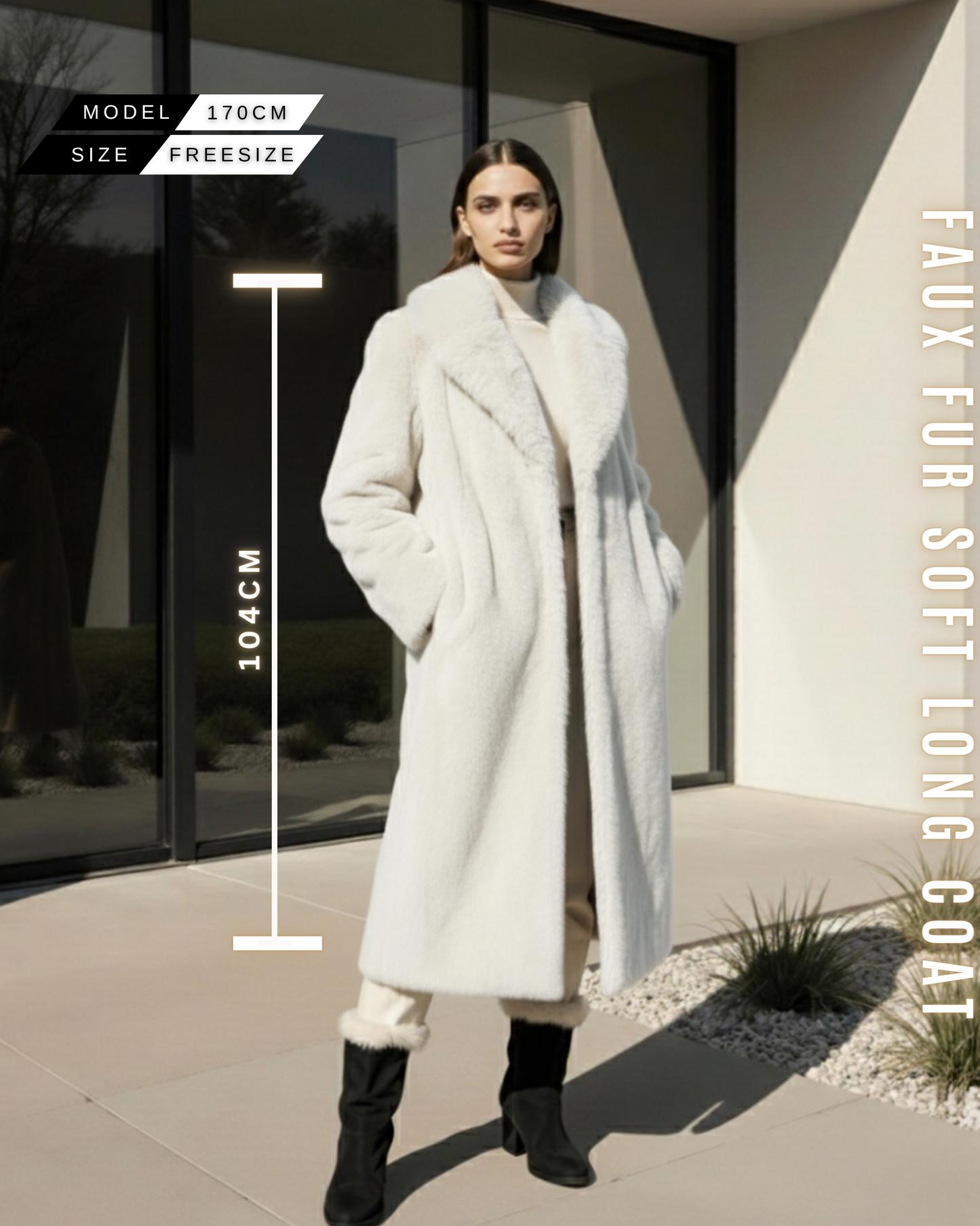 Eleganter langer Kunstpelzmantel "Soft Touch"