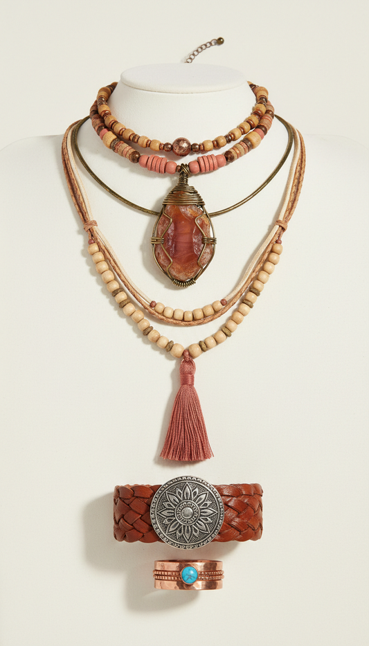 Boho-Schmuckset im Layer-Look