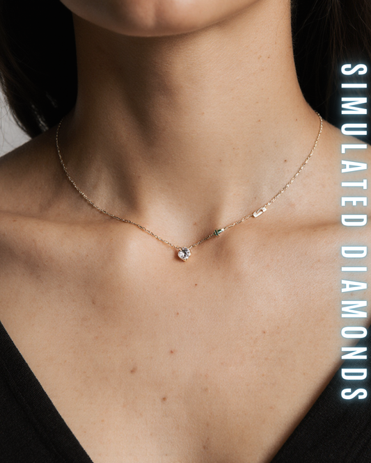 Simulierte Diamanten Halskette und Ohrringe