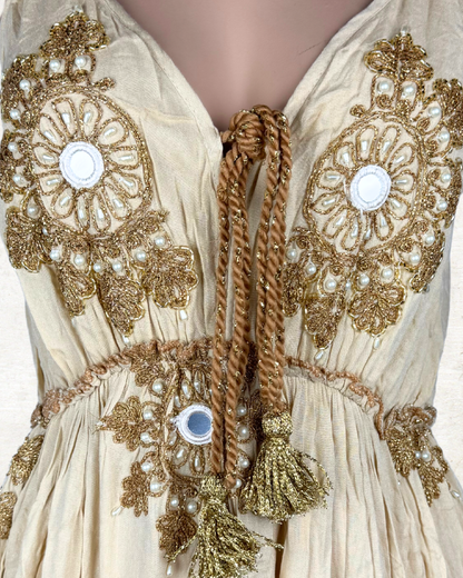 Boho-Maxikleid mit Stickerei & Spitze