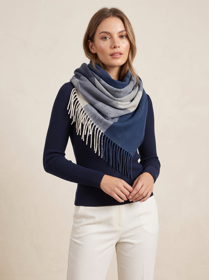 Oversize Karo Schal – Fransen