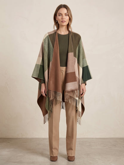 Oversize Karo Schal – Fransen