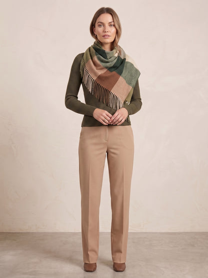 Oversize Karo Schal – Fransen