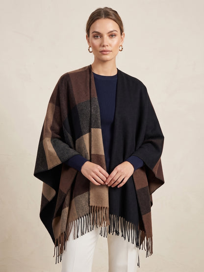 Oversize Karo Schal – Fransen