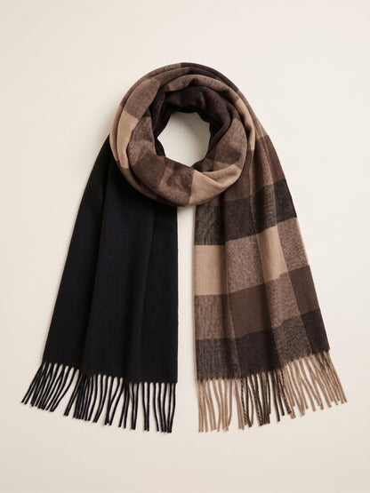 Oversize Karo Schal – Fransen