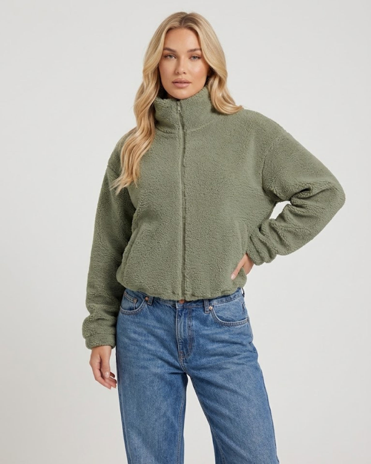 Damen Teddy-Fleecejacke