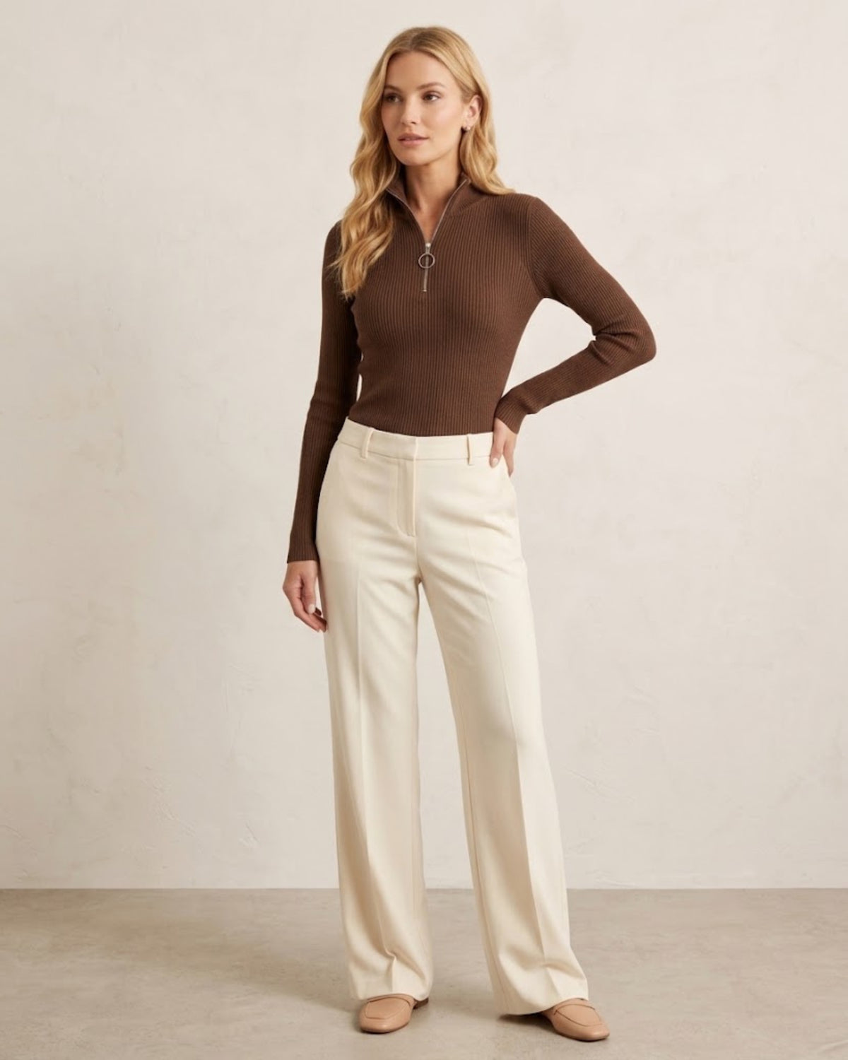 Feinstrick Ripp-Pullover