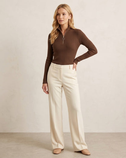 Feinstrick Ripp-Pullover
