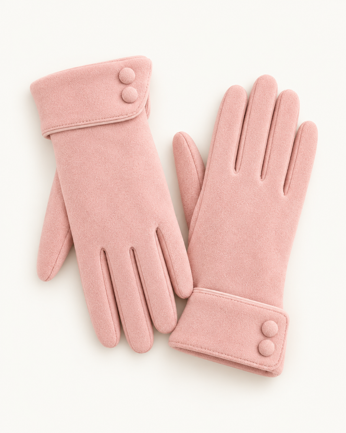 ELEXUA Damen-Handschuhe mit Zierknöpfen in Rosa – Ansicht 2