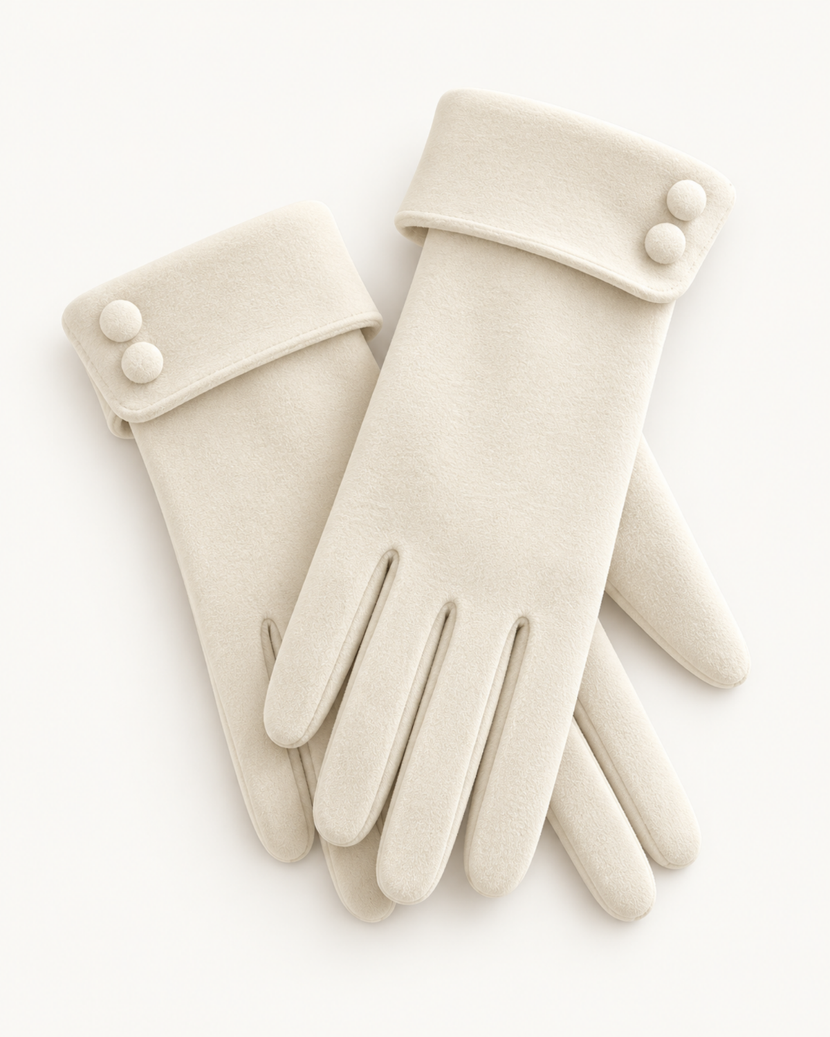 ELEXUA Damen-Handschuhe mit Zierknöpfen in Creme – Ansicht 2