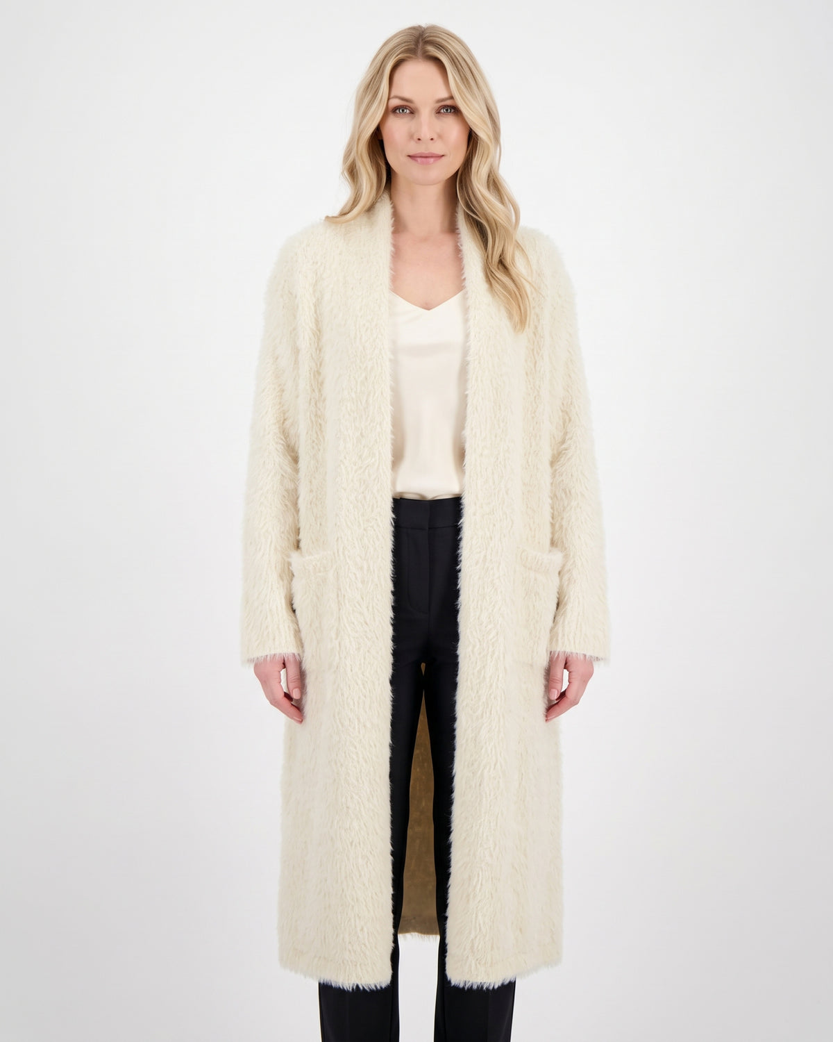 Langer Damen-Cardigan mit Taschen