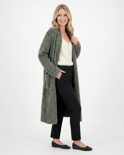 Langer Damen-Cardigan mit Taschen