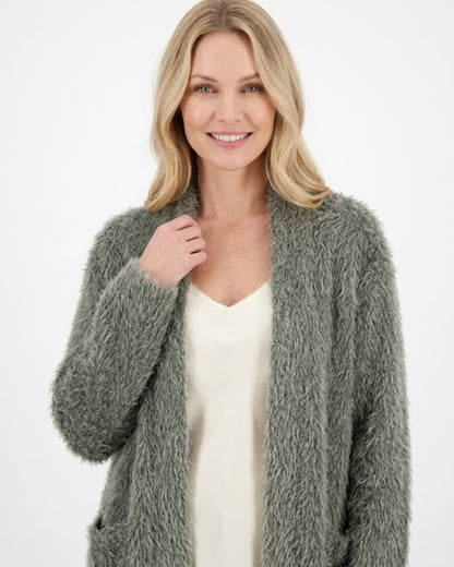 Langer Damen-Cardigan mit Taschen