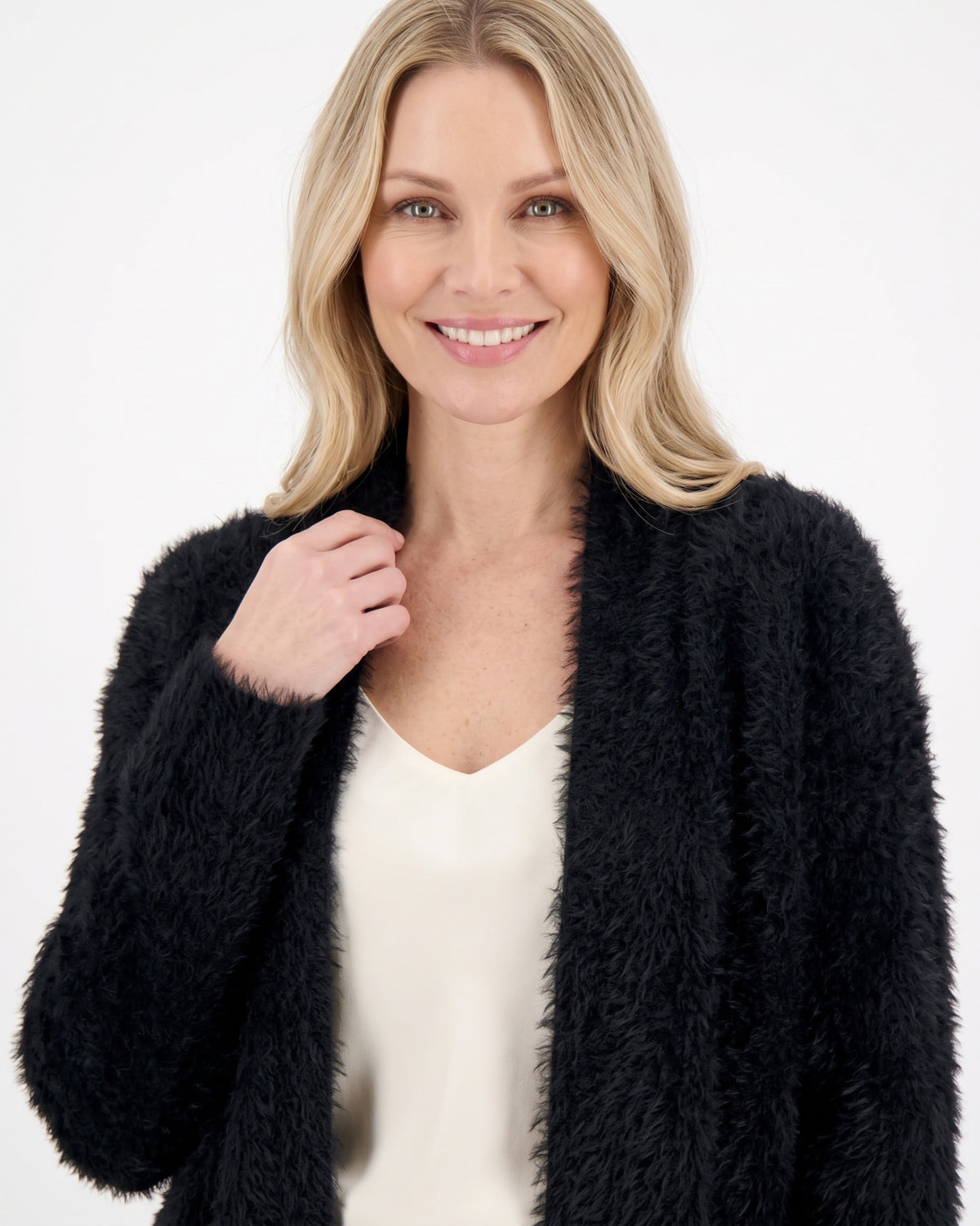Langer Damen-Cardigan mit Taschen