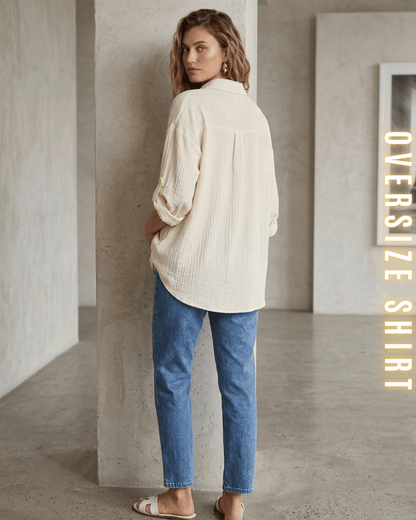 Oversize-Hemd – Musselin-Look