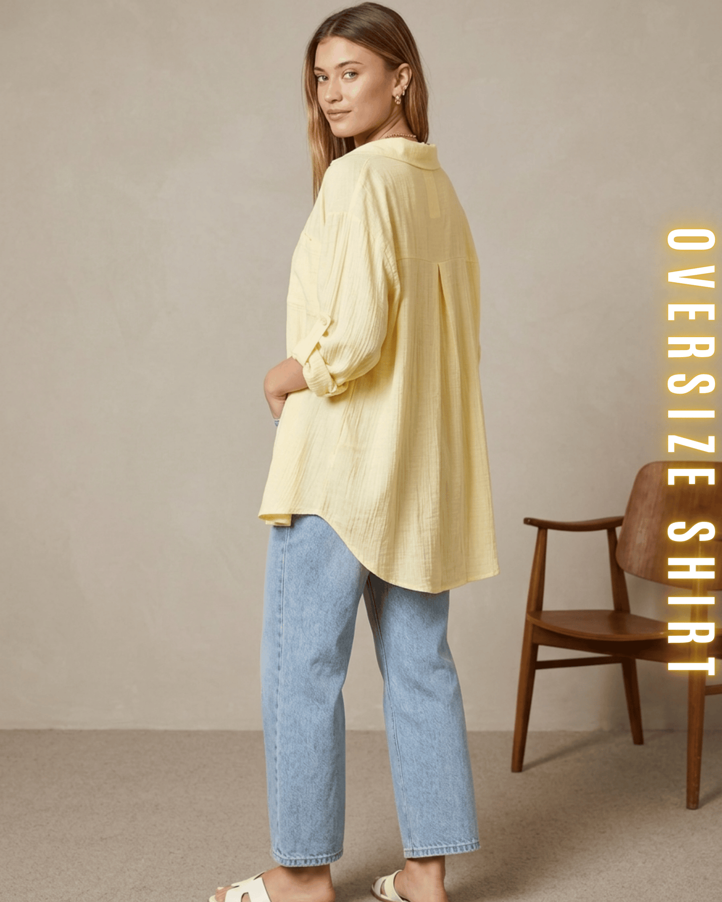 Oversize-Hemd – Musselin-Look