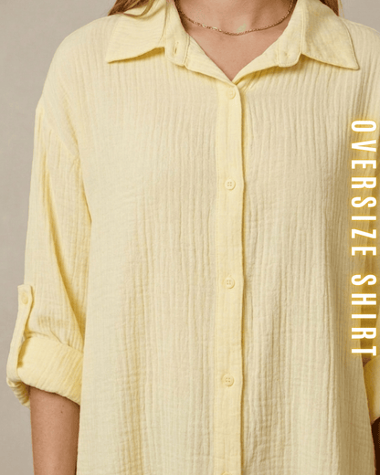 Oversize-Hemd – Musselin-Look