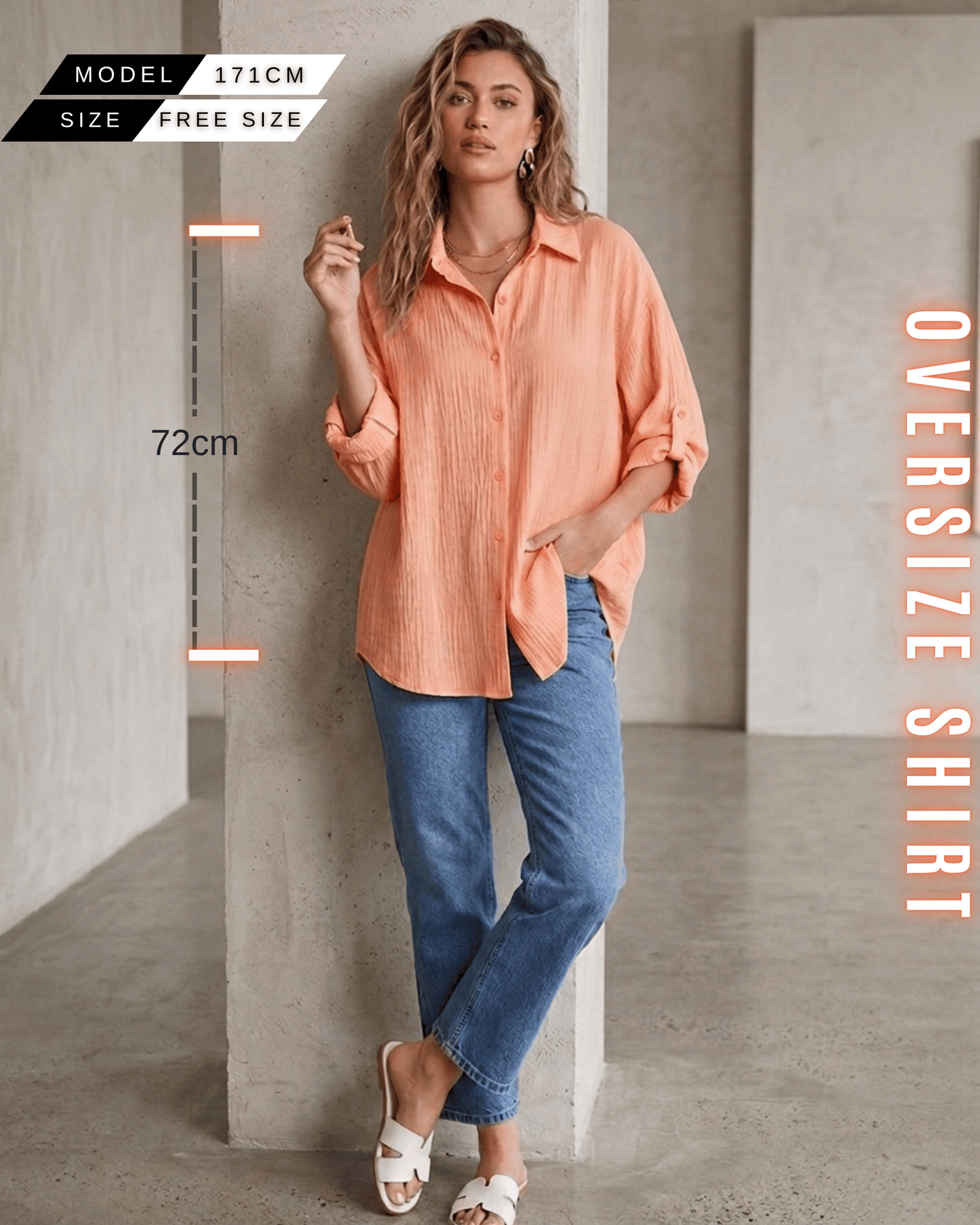 Oversize-Hemd – Musselin-Look