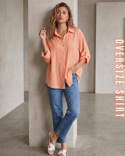 Oversize-Hemd – Musselin-Look
