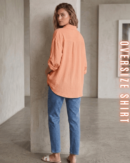 Oversize-Hemd – Musselin-Look