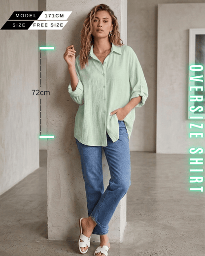 Oversize-Hemd – Musselin-Look