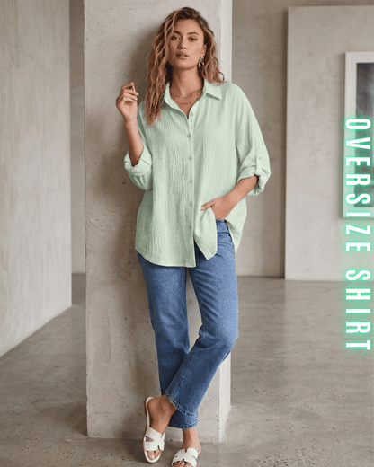 Oversize-Hemd – Musselin-Look