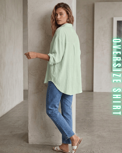 Oversize-Hemd – Musselin-Look