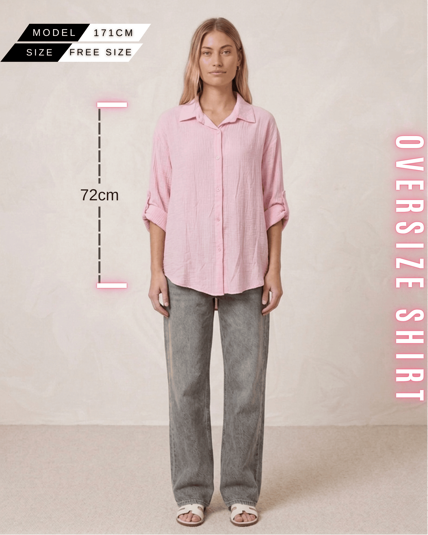 Oversize-Hemd – Musselin-Look