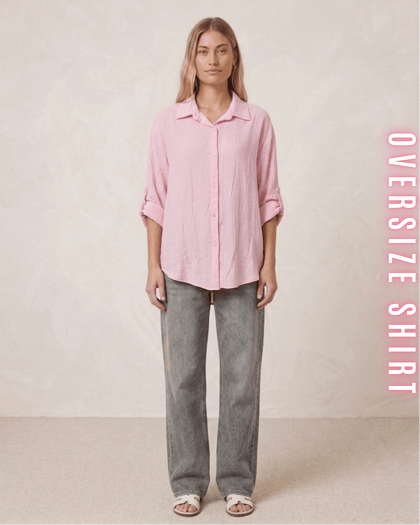 Oversize-Hemd – Musselin-Look