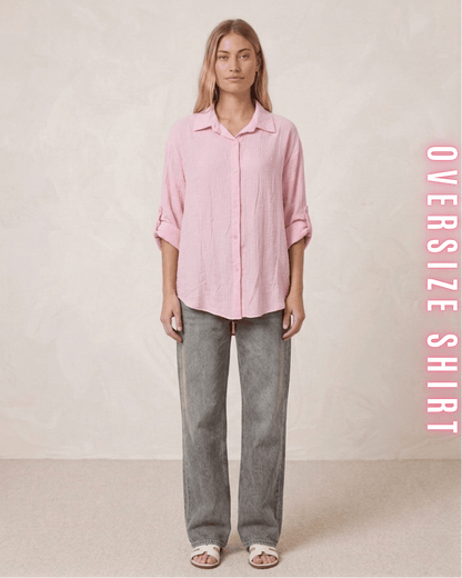 Oversize-Hemd – Musselin-Look