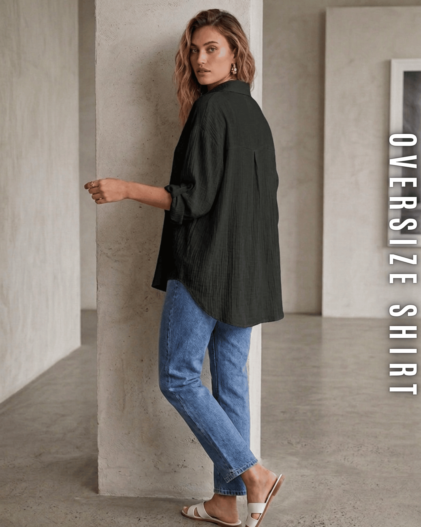 Oversize-Hemd – Musselin-Look