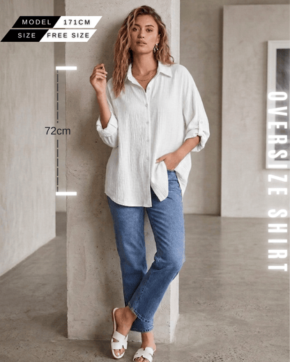 Oversize-Hemd – Musselin-Look