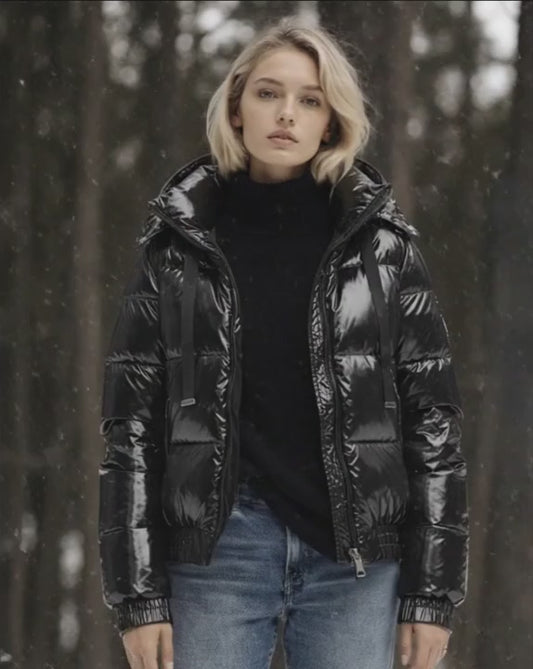 Glanz Pufferjacke Kurz