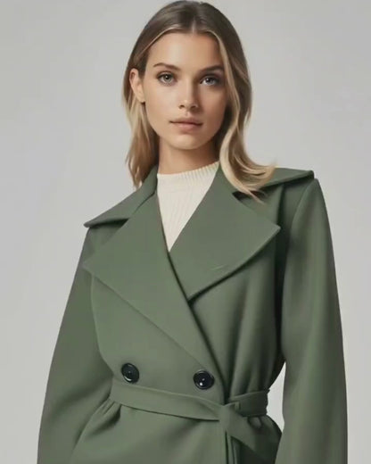 Eleganter Mantel mit Bindegürtel