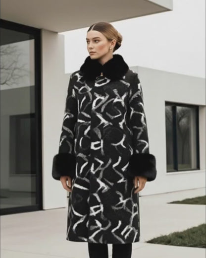 Luxus Wollmantel Midi