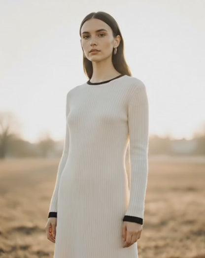 Elegantes Rippstrickkleid